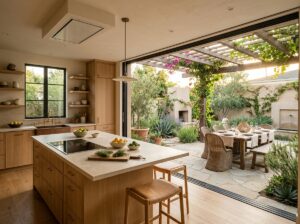 Indoor-outdoor California kitchen