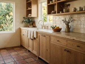 Terracotta and handmade kitchen tile