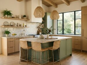 Warm wood California kitchen