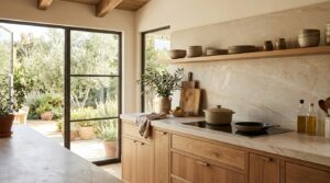 California kitchen with an induction cooktop