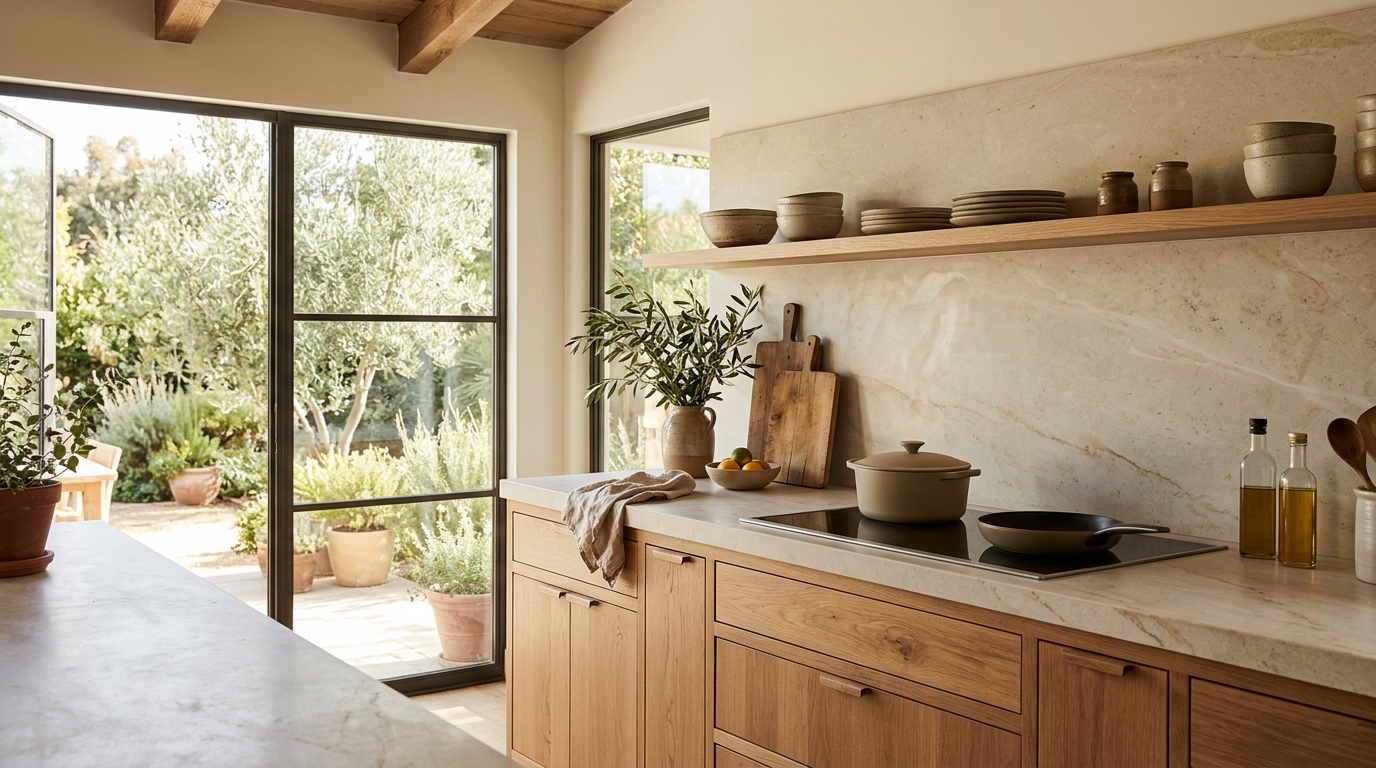 California kitchen with an induction cooktop